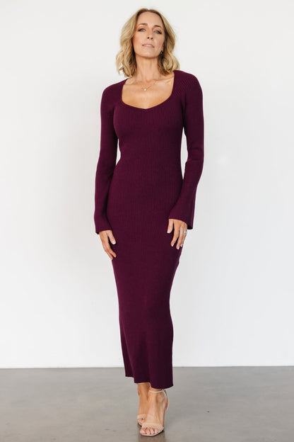 Marika Ribbed Dress | Wine - Baltic Born