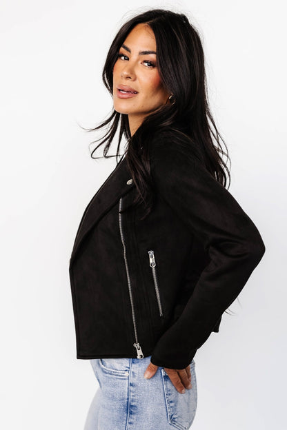 Marisa Faux Suede Jacket | Black - Baltic Born