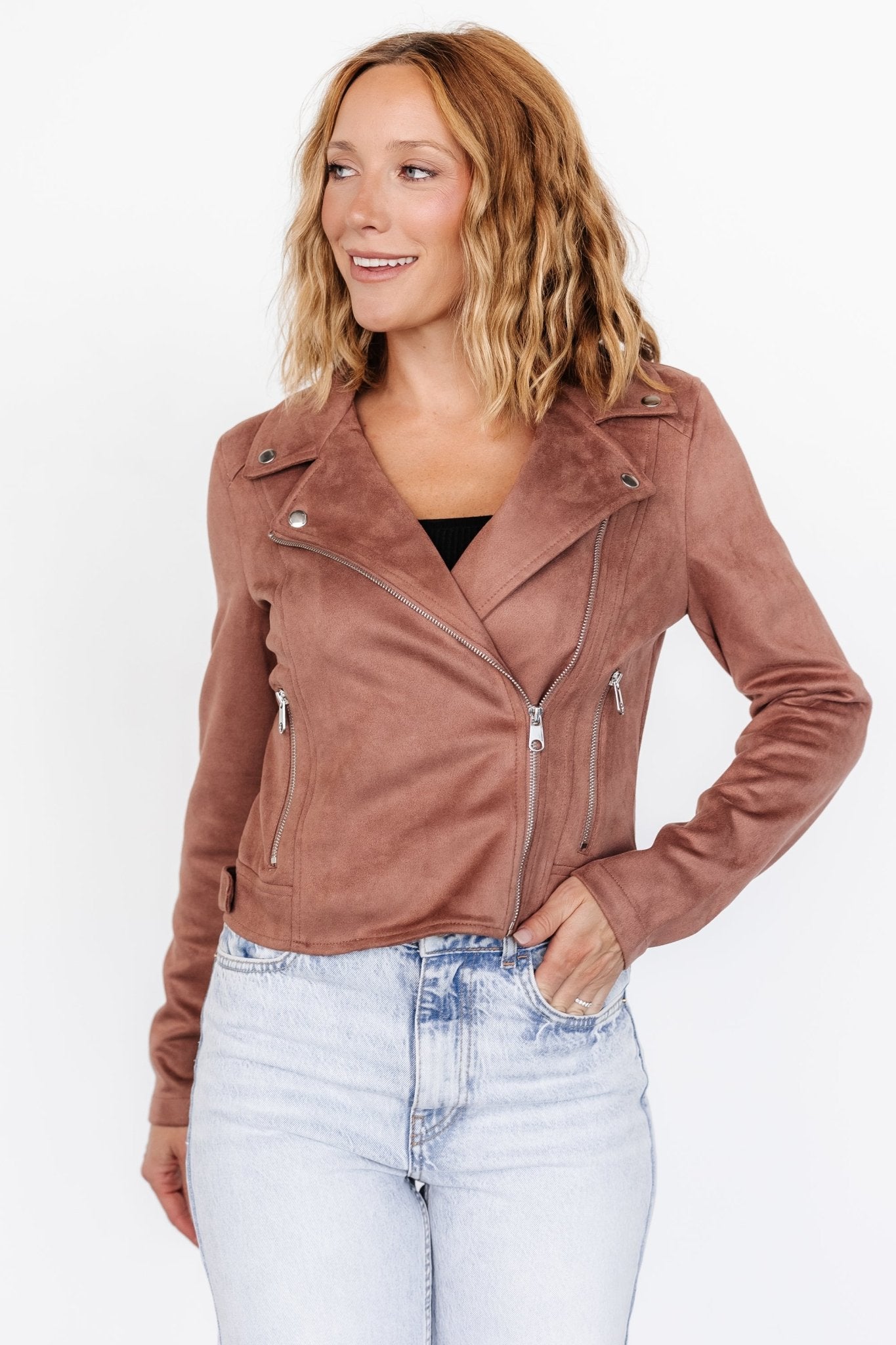 Marisa Faux Suede Jacket | Dusty Clove - Baltic Born