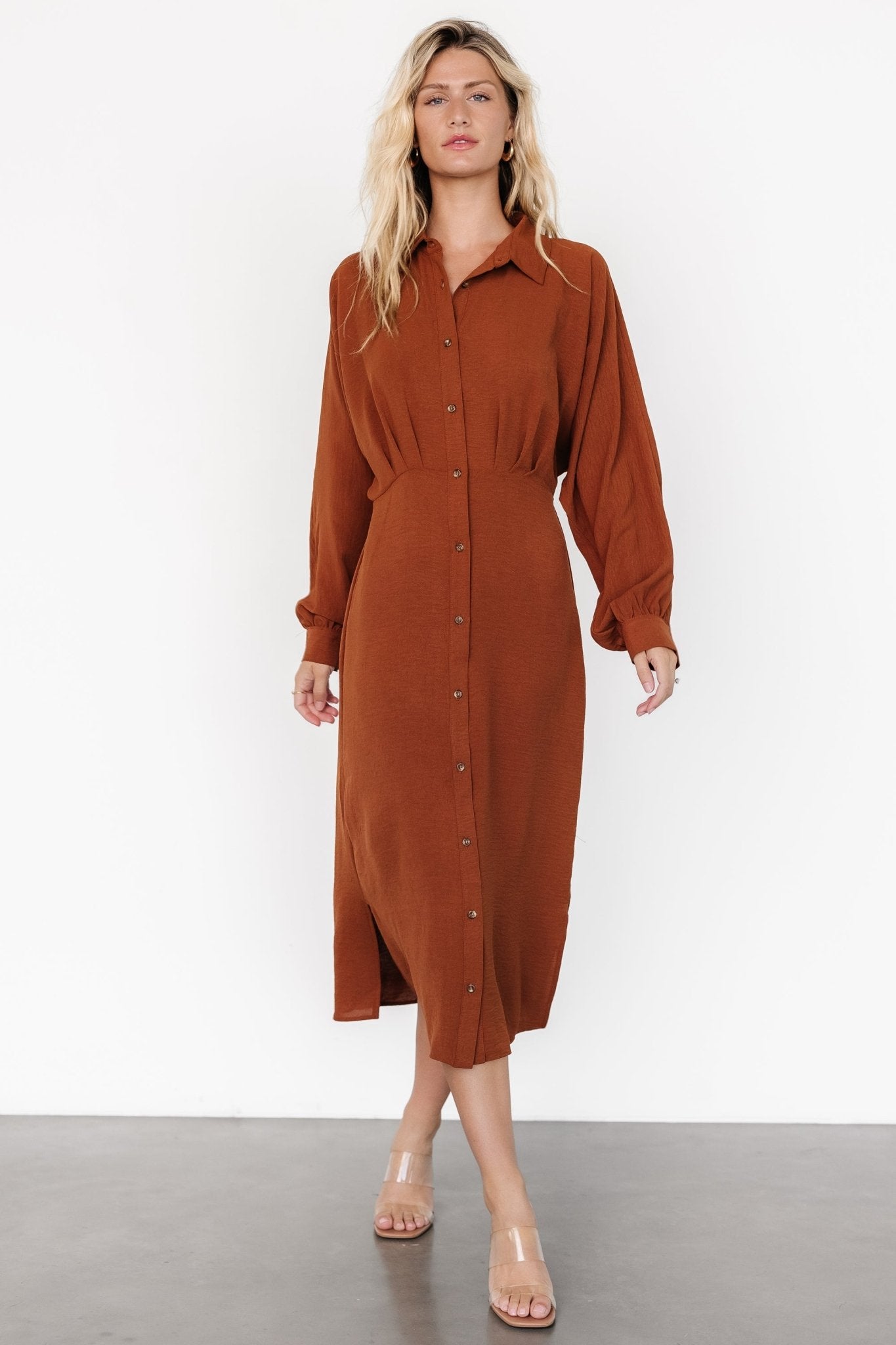 Marla Button Dress | Copper - Baltic Born