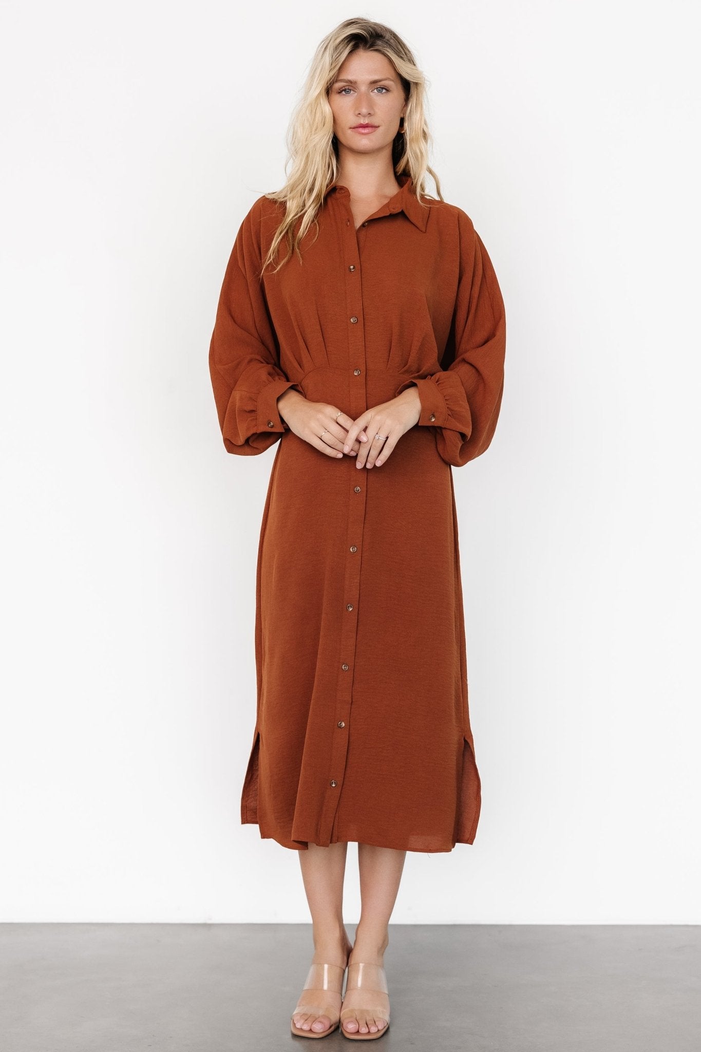 Marla Button Dress | Copper - Baltic Born