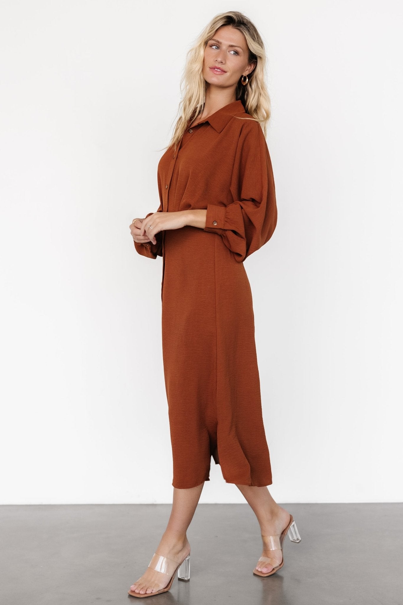 Marla Button Dress | Copper - Baltic Born