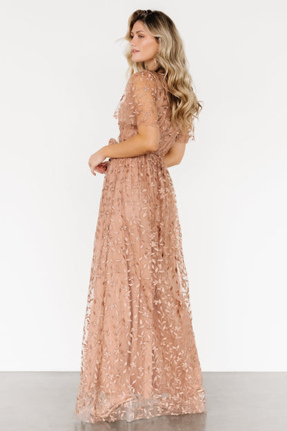 Marseille Embossed Maxi Dress | Nude Rose - Baltic Born