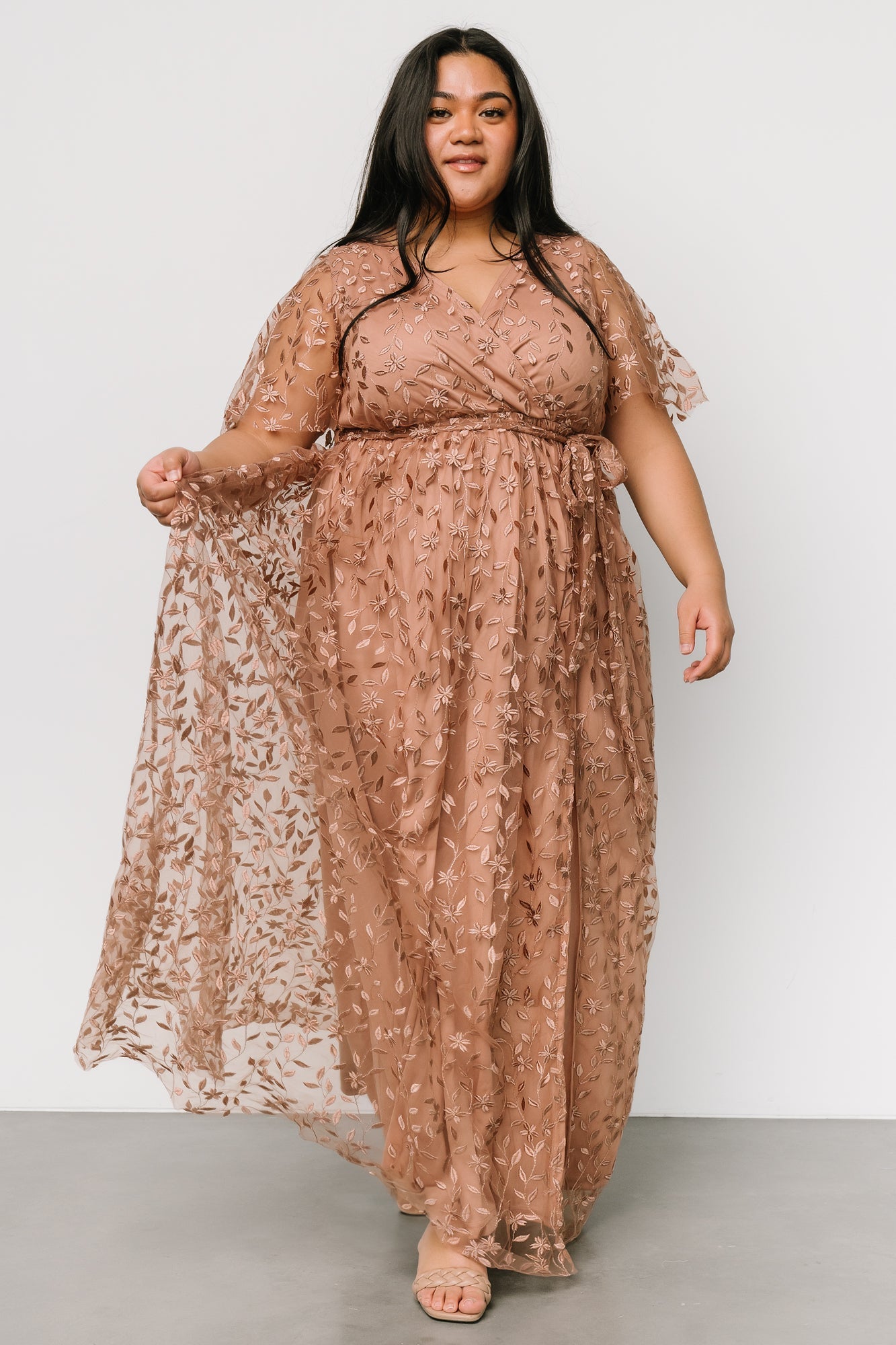 Marseille Embossed Maxi Dress | Nude Rose - Baltic Born