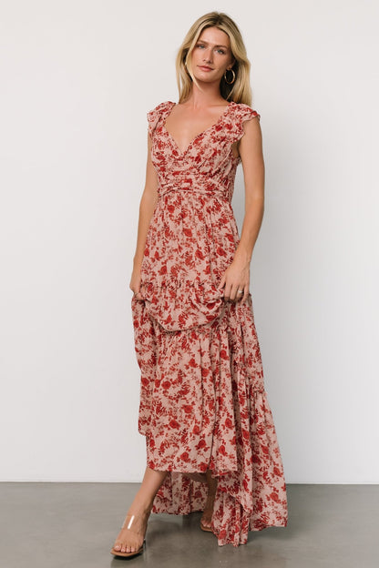 Martina Maxi Dress | Blush + Red - Baltic Born