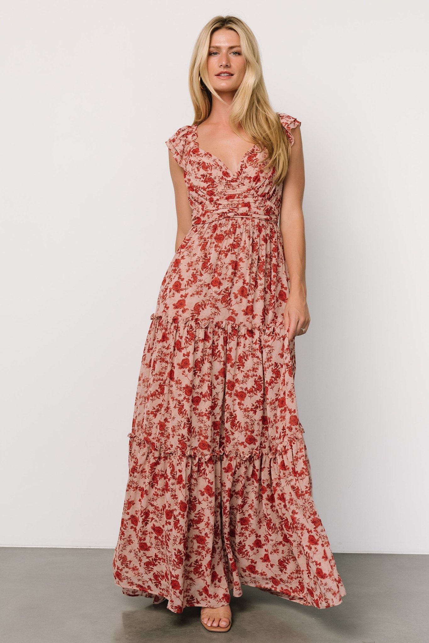 Martina Maxi Dress | Blush + Red - Baltic Born