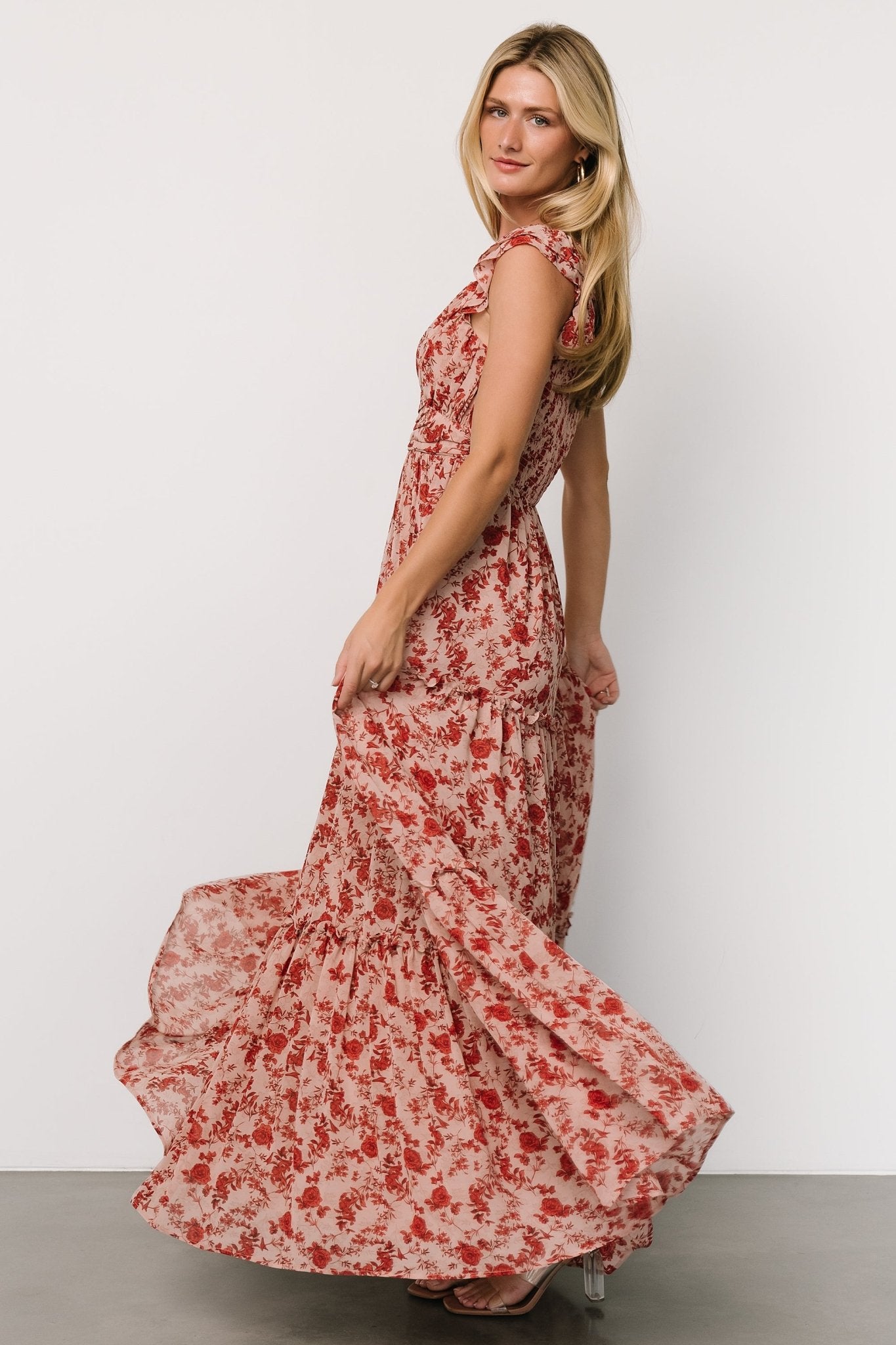 Martina Maxi Dress | Blush + Red - Baltic Born