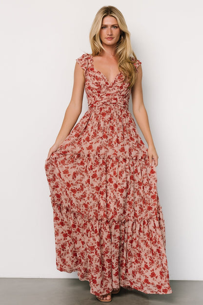 Martina Maxi Dress | Blush + Red - Baltic Born