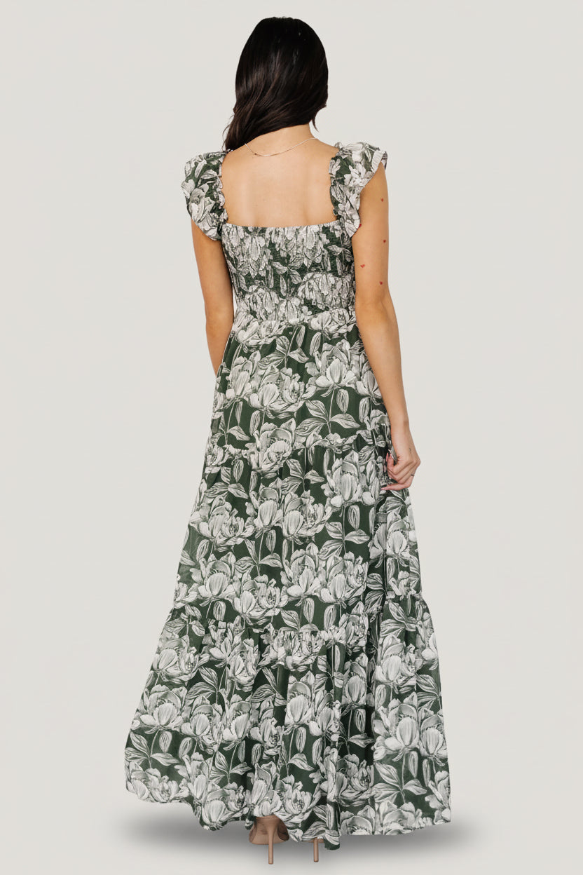 Baltic Born Womens Martina Maxi Dress | Green + White | Size: XS Baltic Born Womens Martina Maxi Dress | Green + White | Size: XS