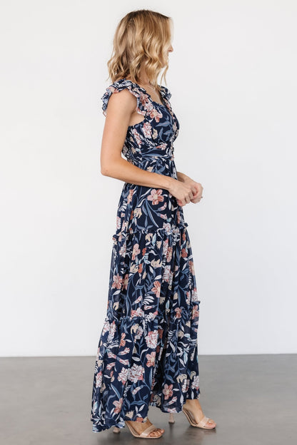 Martina Maxi Dress | Navy Multi - Baltic Born