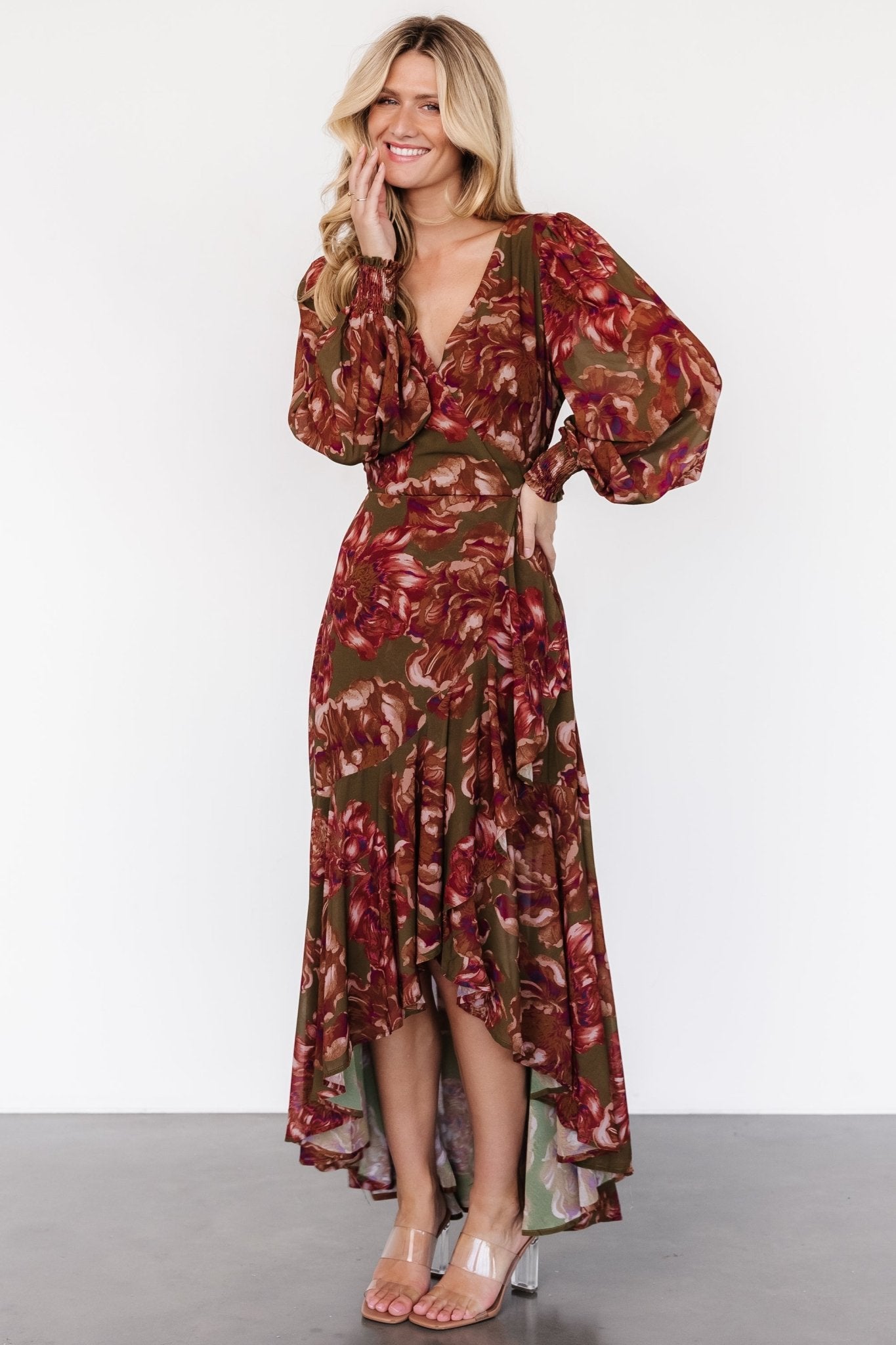 Maryana Ruffle Dress | Olive Floral - Baltic Born