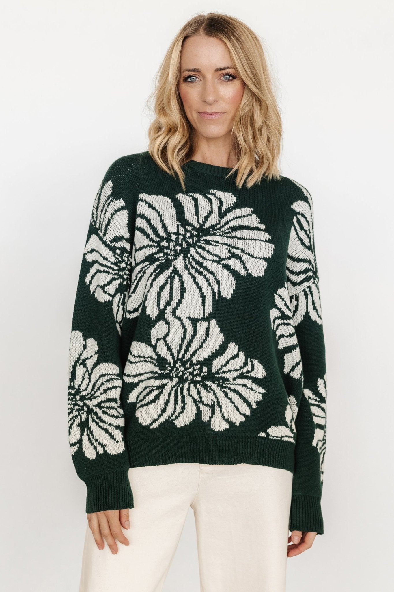 Maude Sweater | Green + Off White - Baltic Born