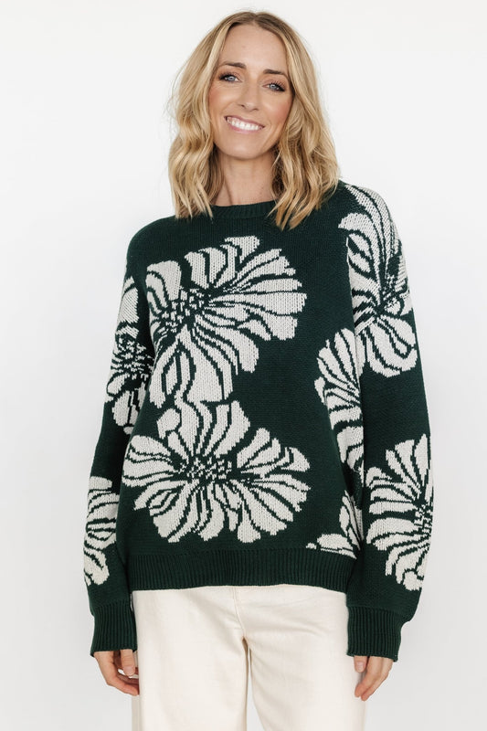 Maude Sweater | Green + Off White - Baltic Born