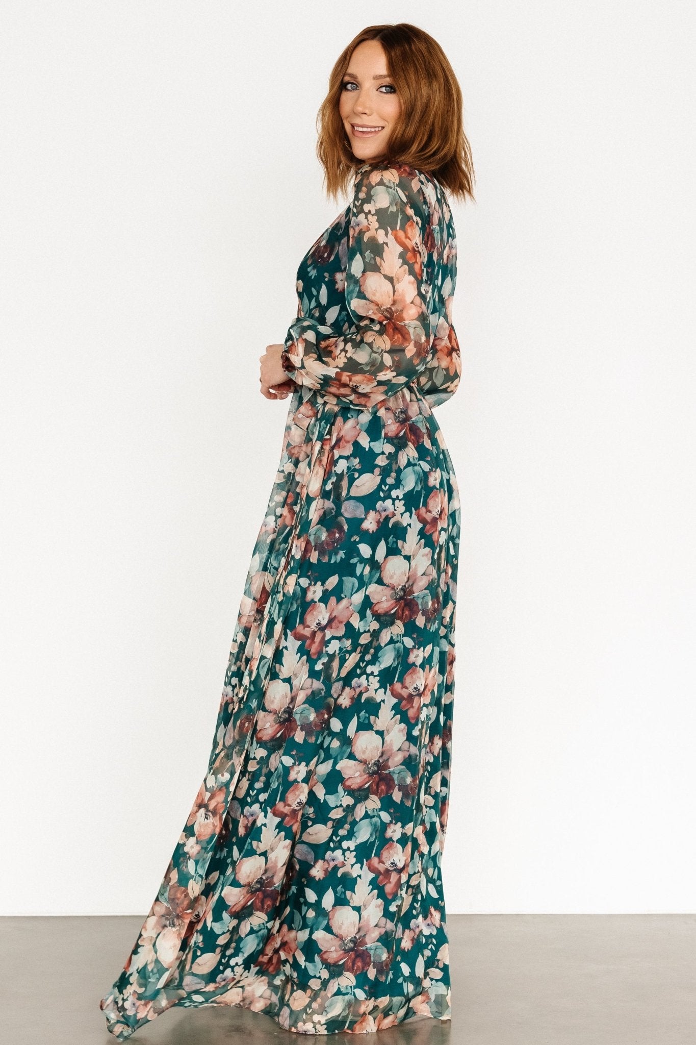 Maura Wrap Maxi Dress | Emerald Floral - Baltic Born