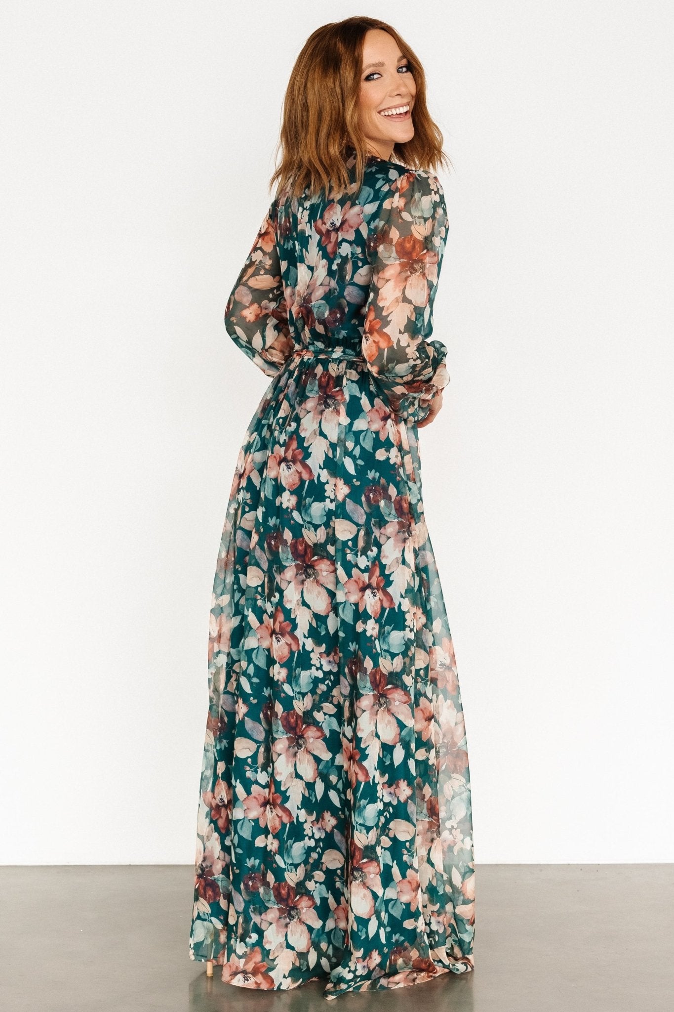 Maura Wrap Maxi Dress | Emerald Floral - Baltic Born