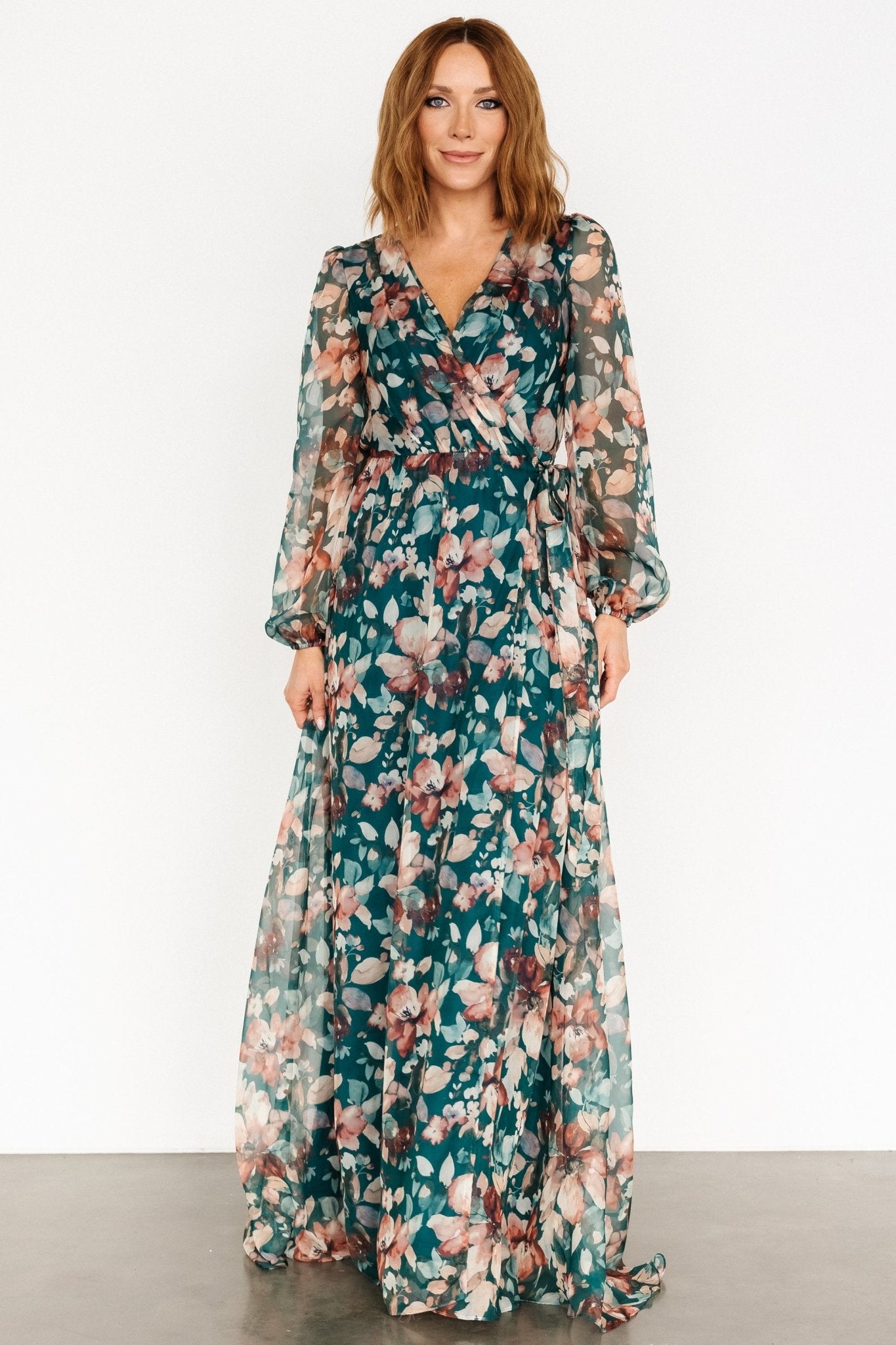 Maura Wrap Maxi Dress | Emerald Floral - Baltic Born