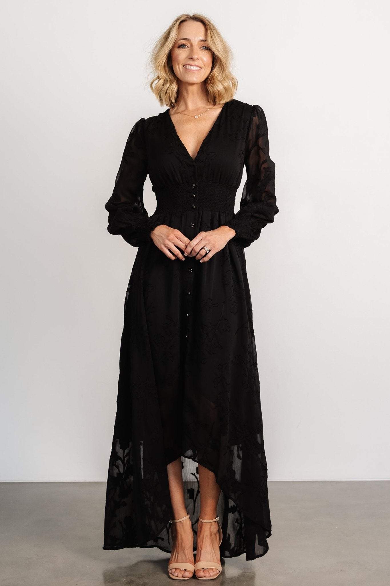 Mayfair High Low Maxi Dress | Black - Baltic Born