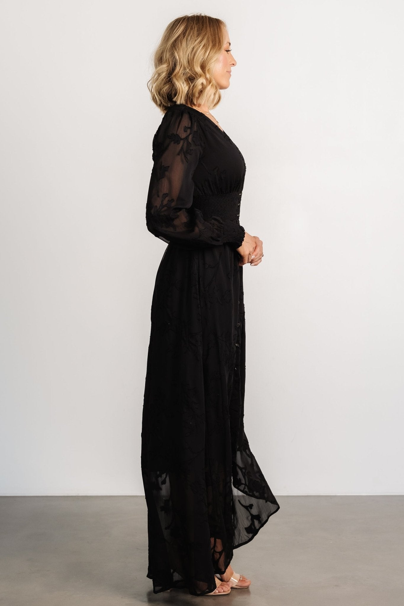 Mayfair High Low Maxi Dress | Black - Baltic Born