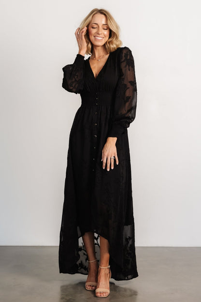 Mayfair High Low Maxi Dress | Black - Baltic Born