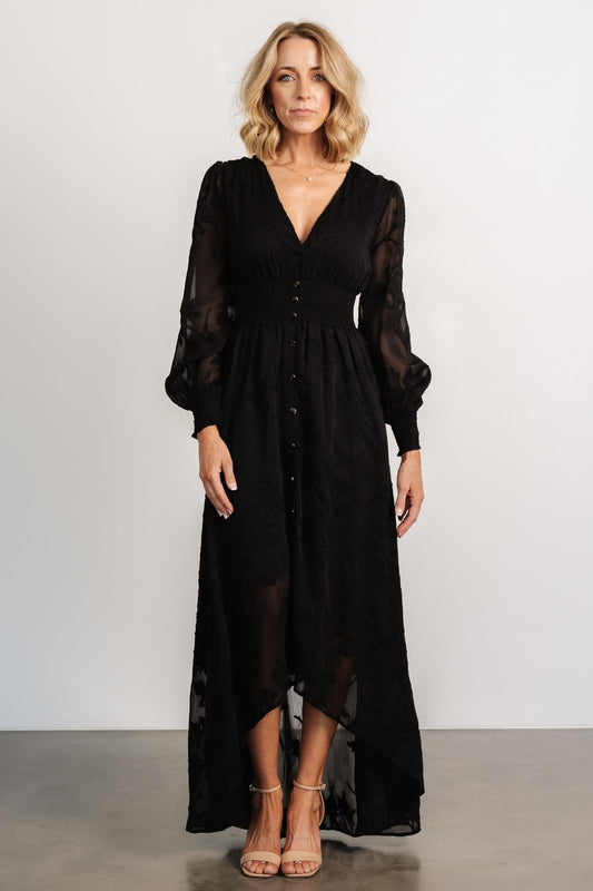 Mayfair High Low Maxi Dress | Black - Baltic Born