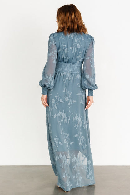 Mayfair High Low Maxi Dress | Slate Blue - Baltic Born