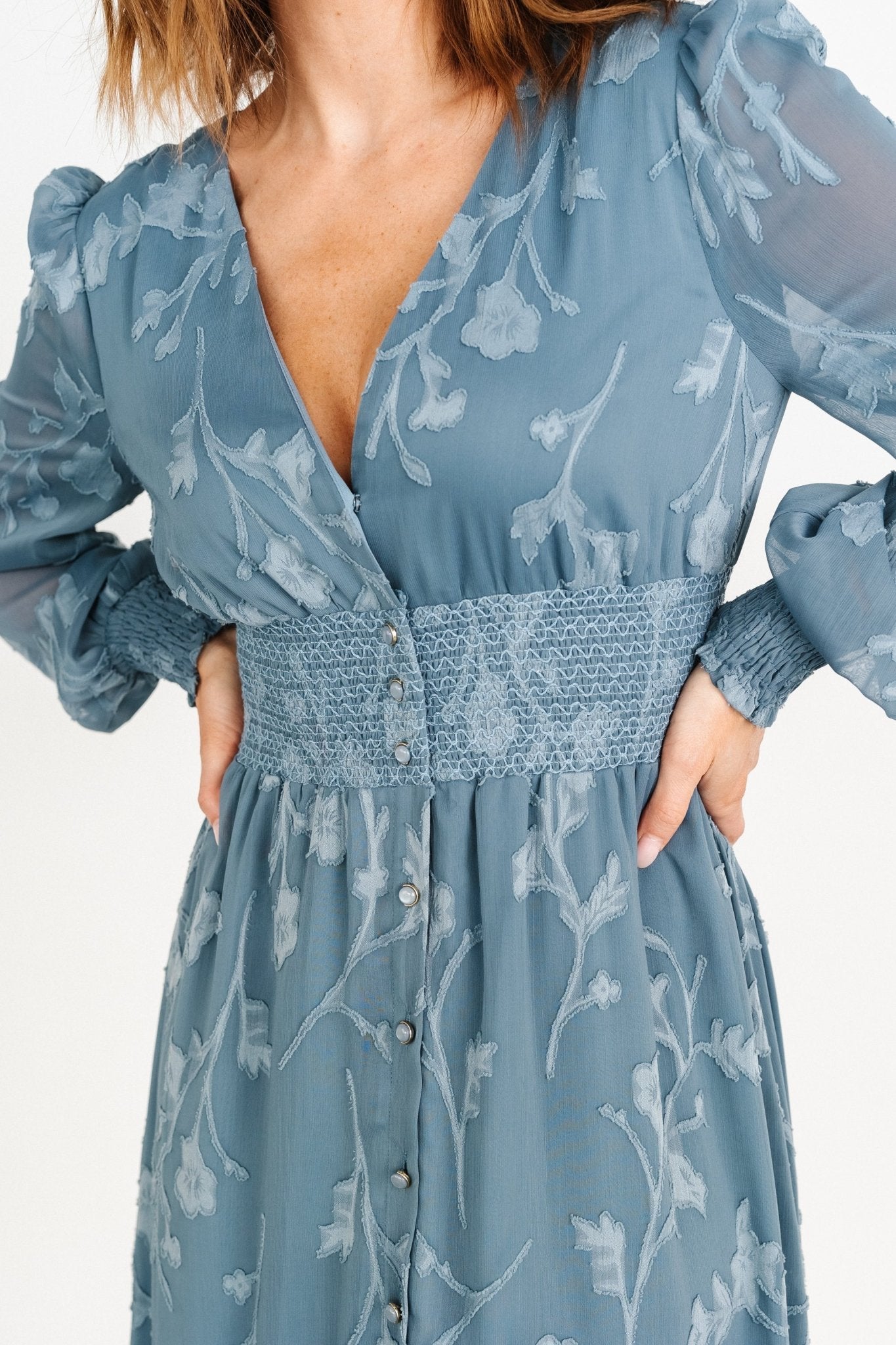 Mayfair High Low Maxi Dress | Slate Blue - Baltic Born