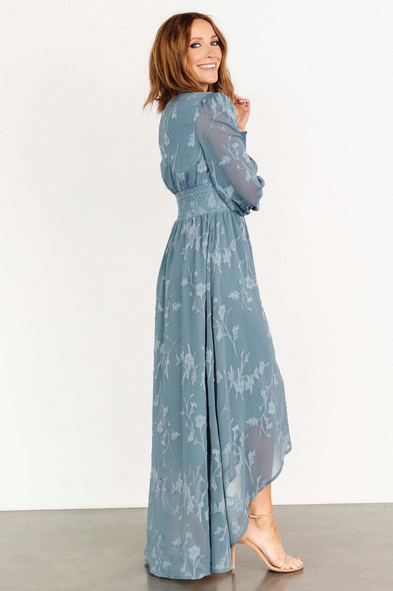 Mayfair High Low Maxi Dress | Slate Blue - Baltic Born