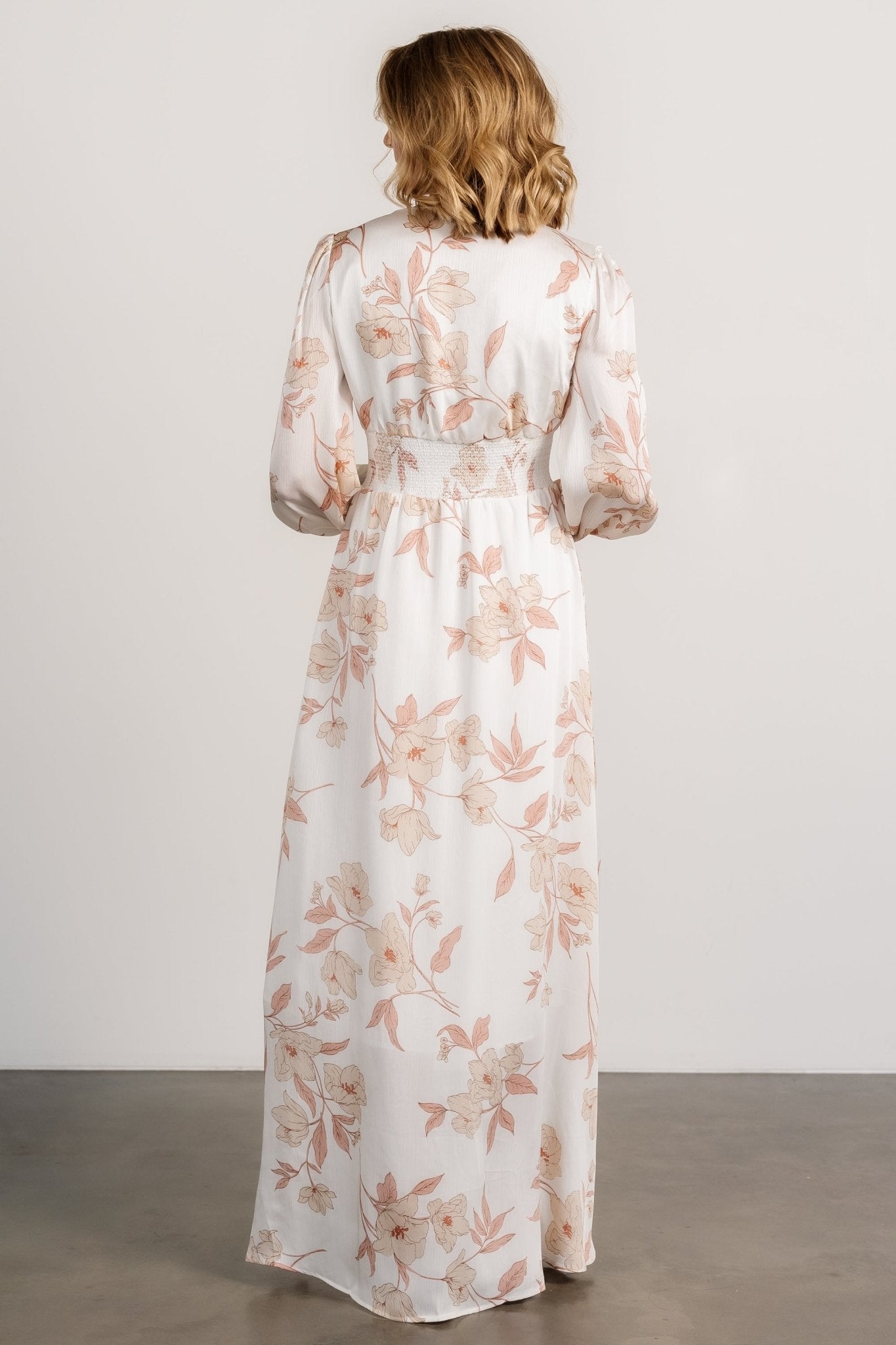 Mayfair High Low Maxi Dress | White Floral - Baltic Born