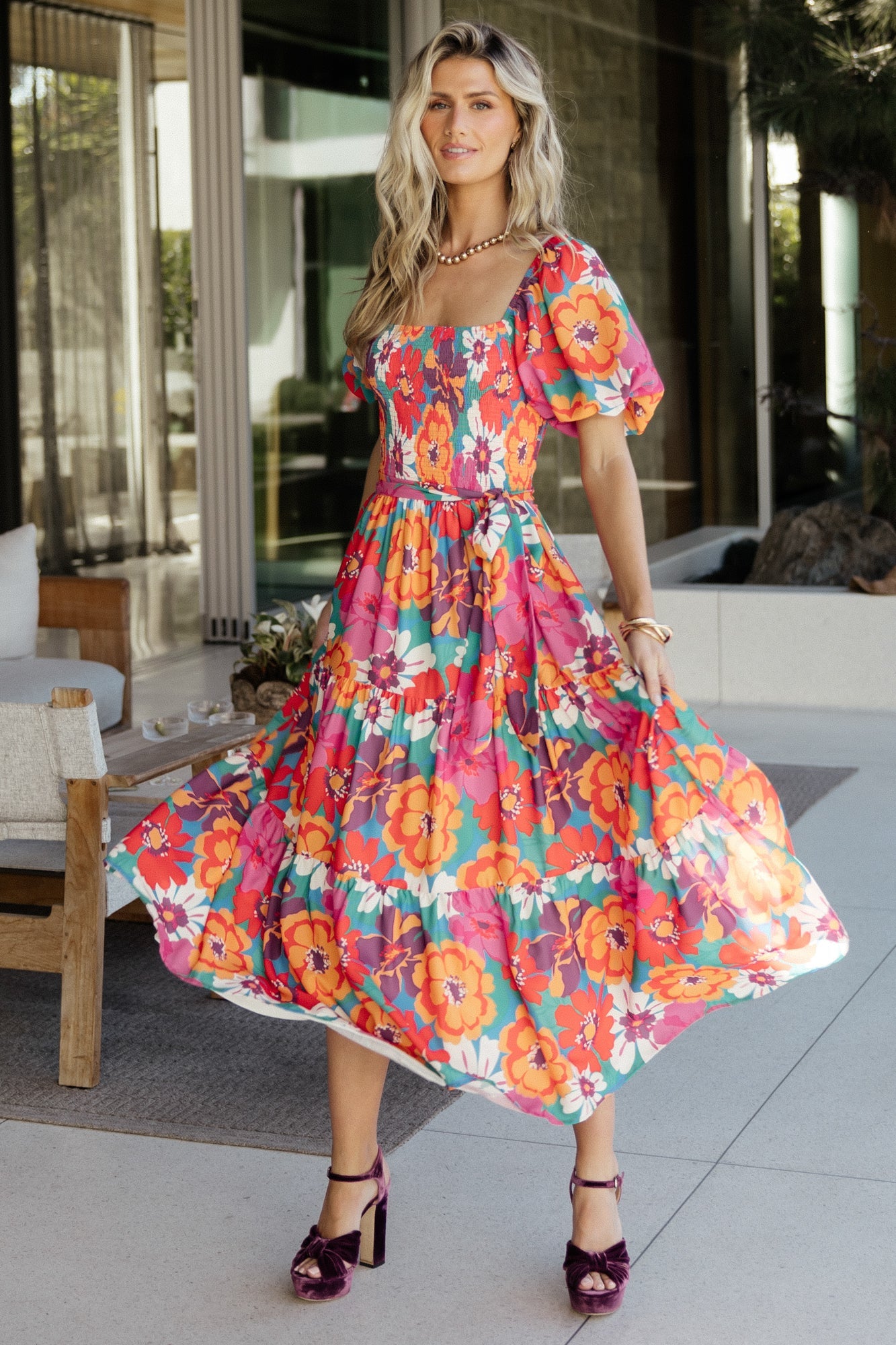 Baltic Born Womens Mazatlan Maxi Dress | Multi Floral | Size: Large Baltic Born Womens Mazatlan Maxi Dress | Multi Floral | Size: Large
