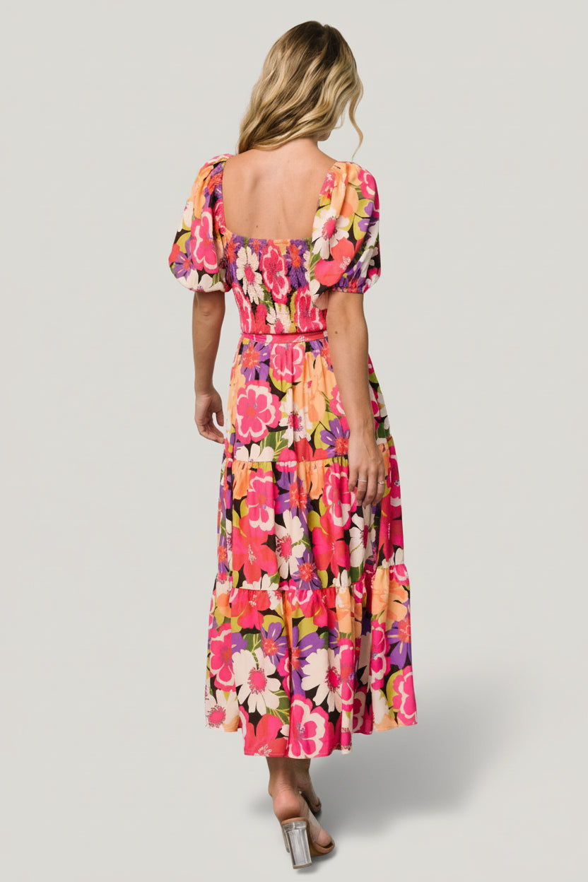 polyester fabric dress Baltic Born Womens Mazatlan Maxi Dress | Vibrant Floral
