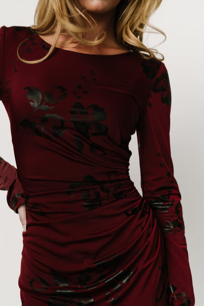 McQueen Midi Dress | Merlot + Black - Baltic Born