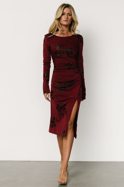 McQueen Midi Dress | Merlot + Black - Baltic Born