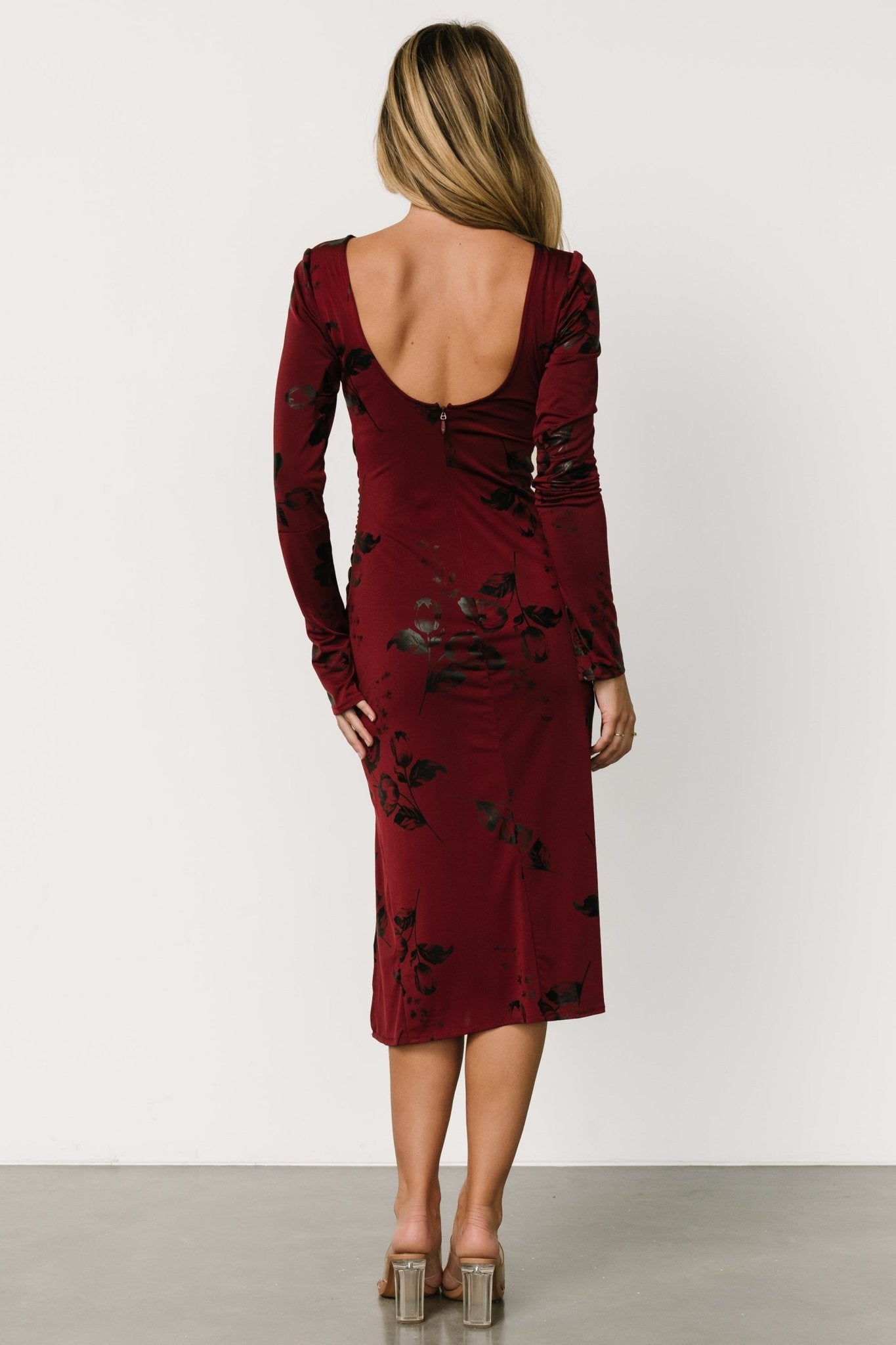 McQueen Midi Dress | Merlot + Black - Baltic Born