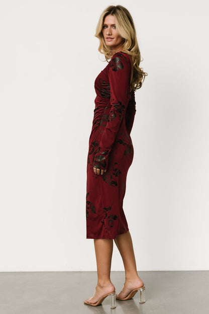 McQueen Midi Dress | Merlot + Black - Baltic Born