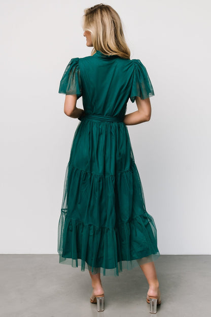 Medina Tulle Midi Dress | Emerald - Baltic Born