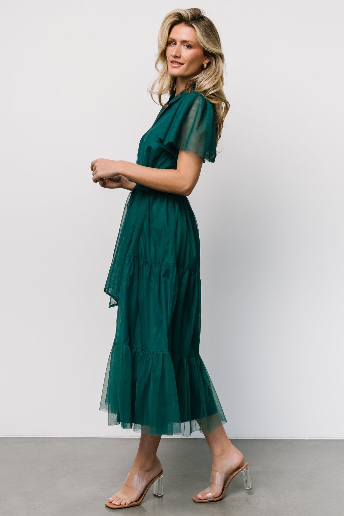 Medina Tulle Midi Dress | Emerald - Baltic Born