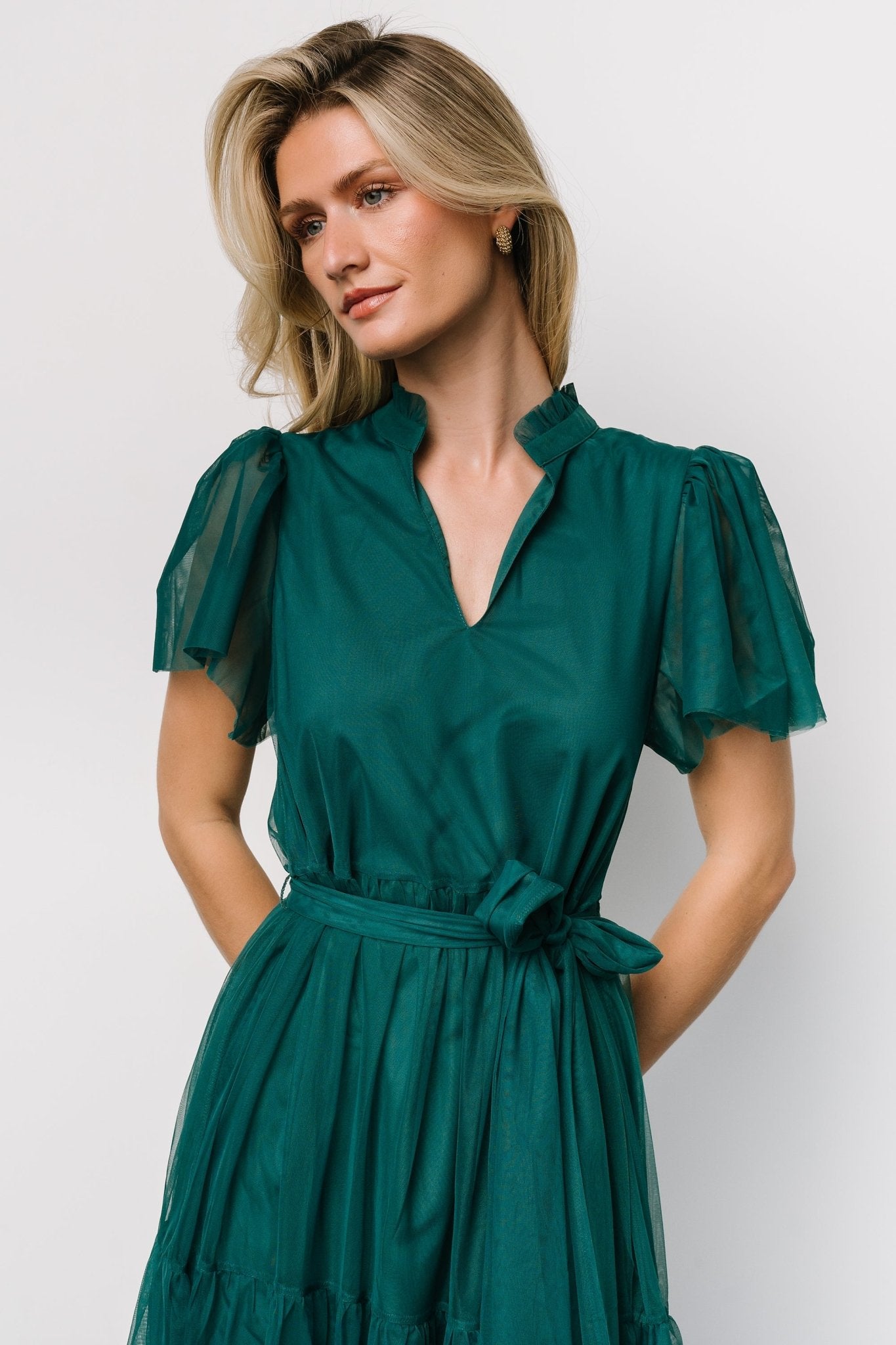 Medina Tulle Midi Dress | Emerald - Baltic Born