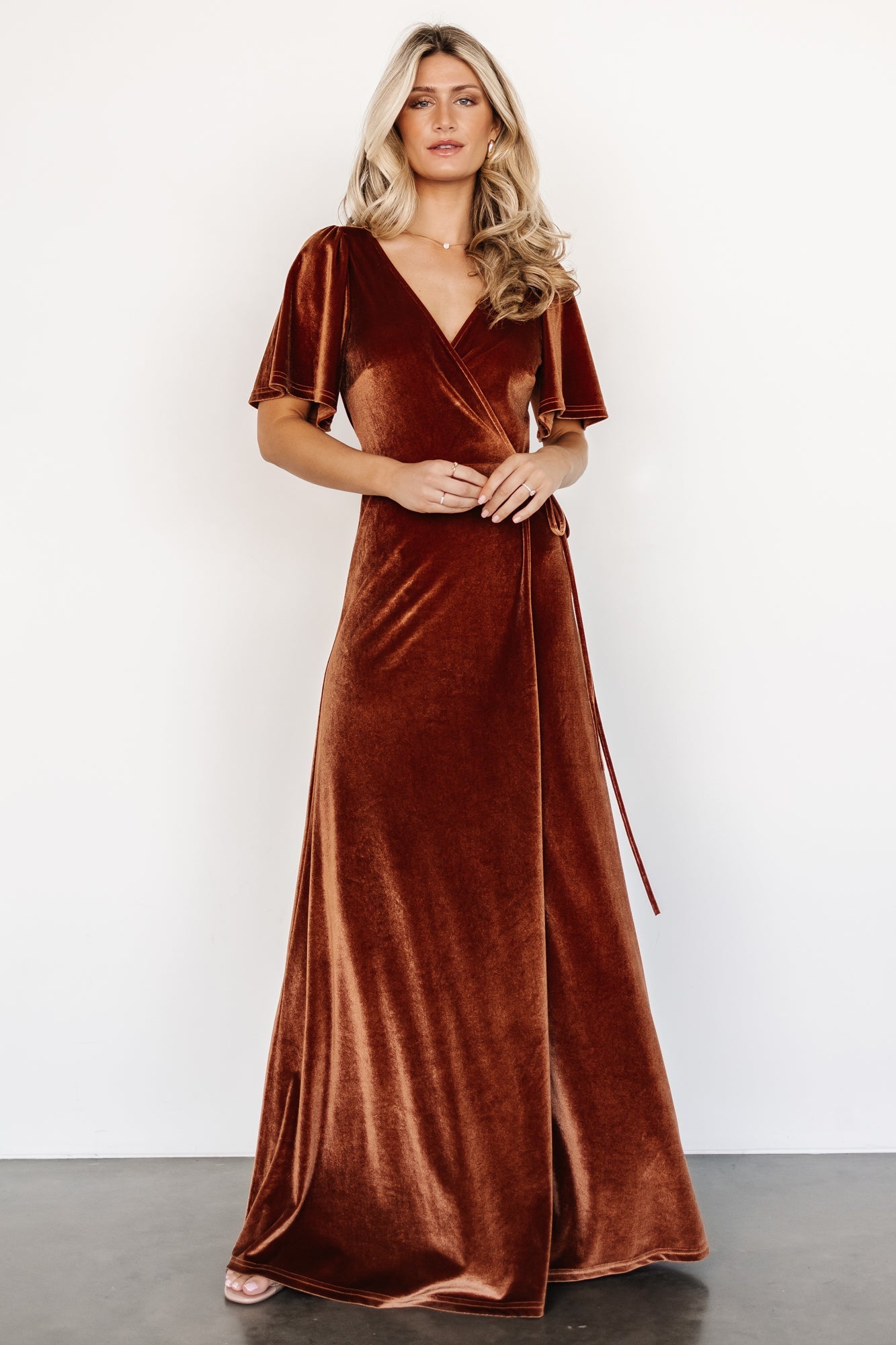 Meghan Velvet Wrap Maxi Dress