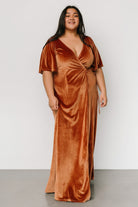 Meghan Velvet Wrap Maxi Dress | Spice - Baltic Born