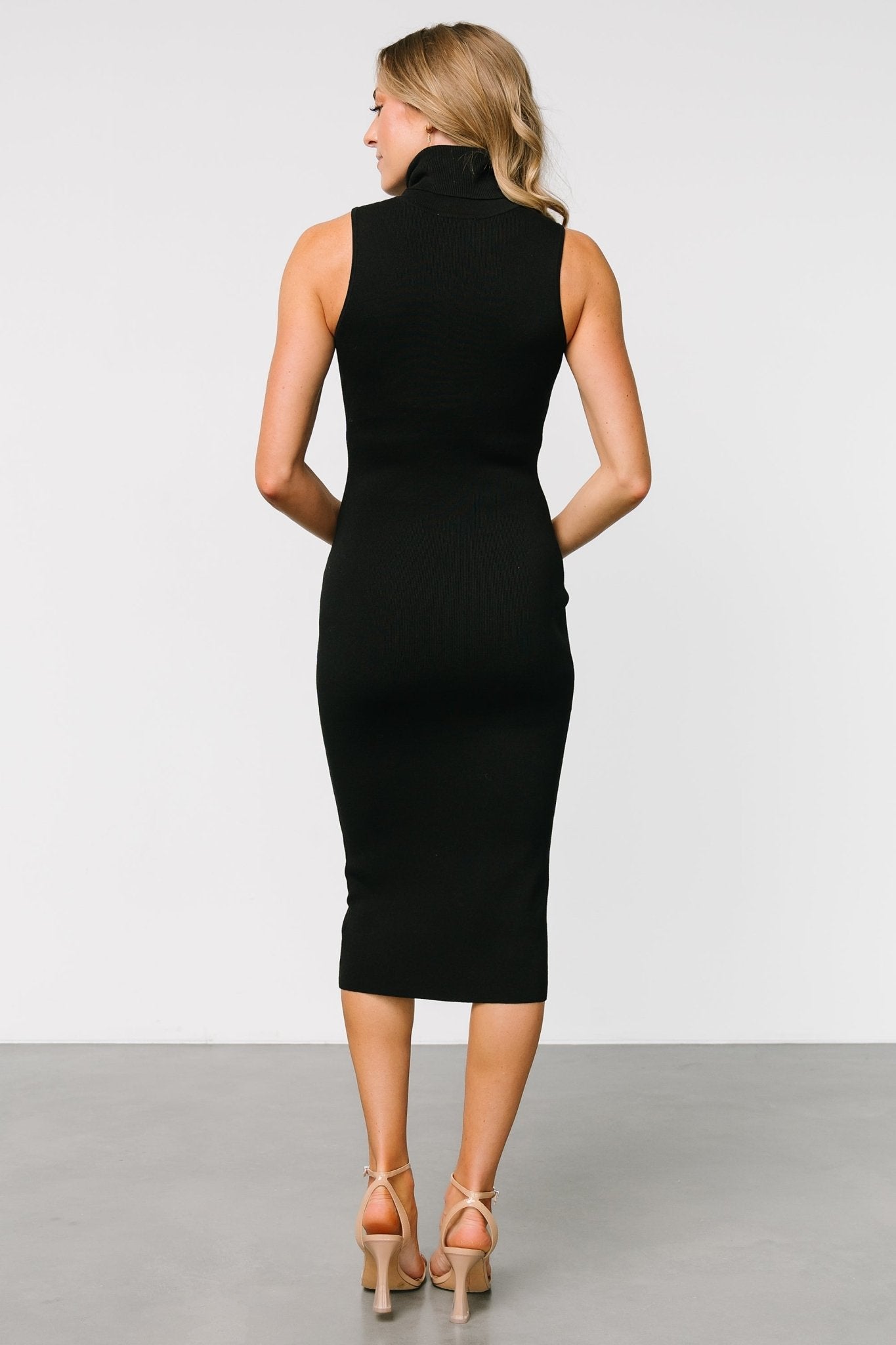 Melbourne Turtleneck Midi Dress | Black - Baltic Born