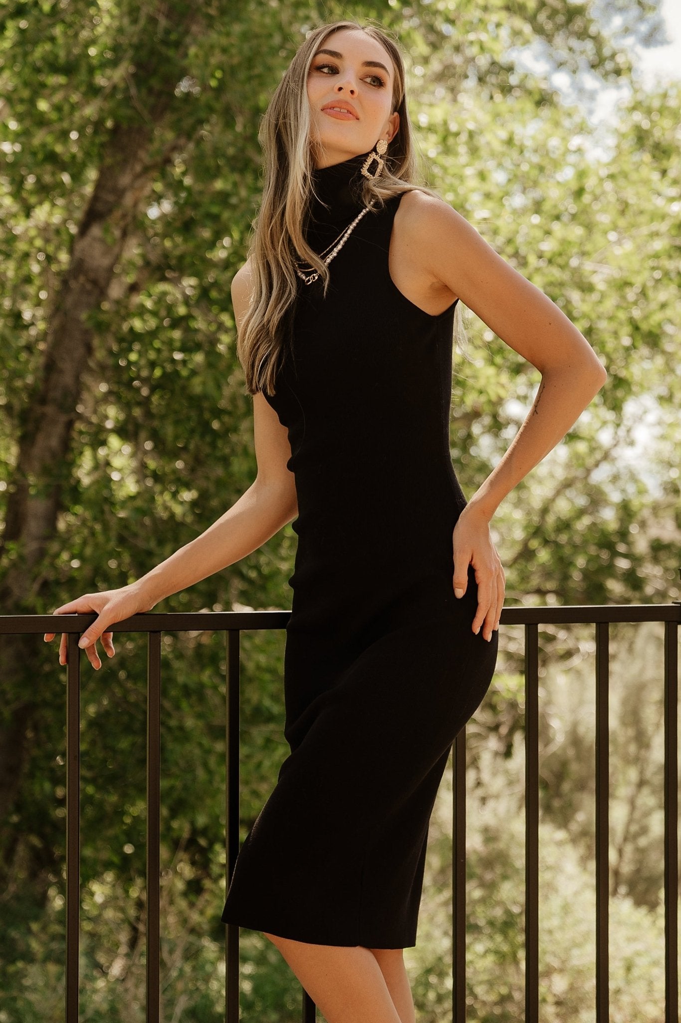 Turtleneck Midi Dress in Heathered Gray main image 1