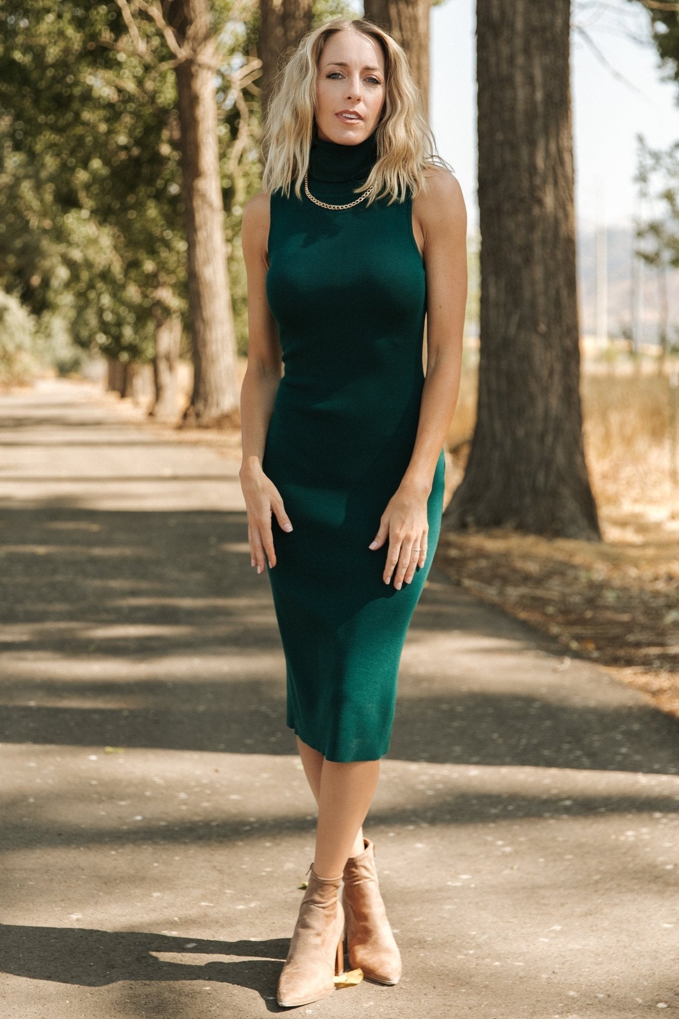 Melbourne Turtleneck Midi Dress | Emerald - Baltic Born