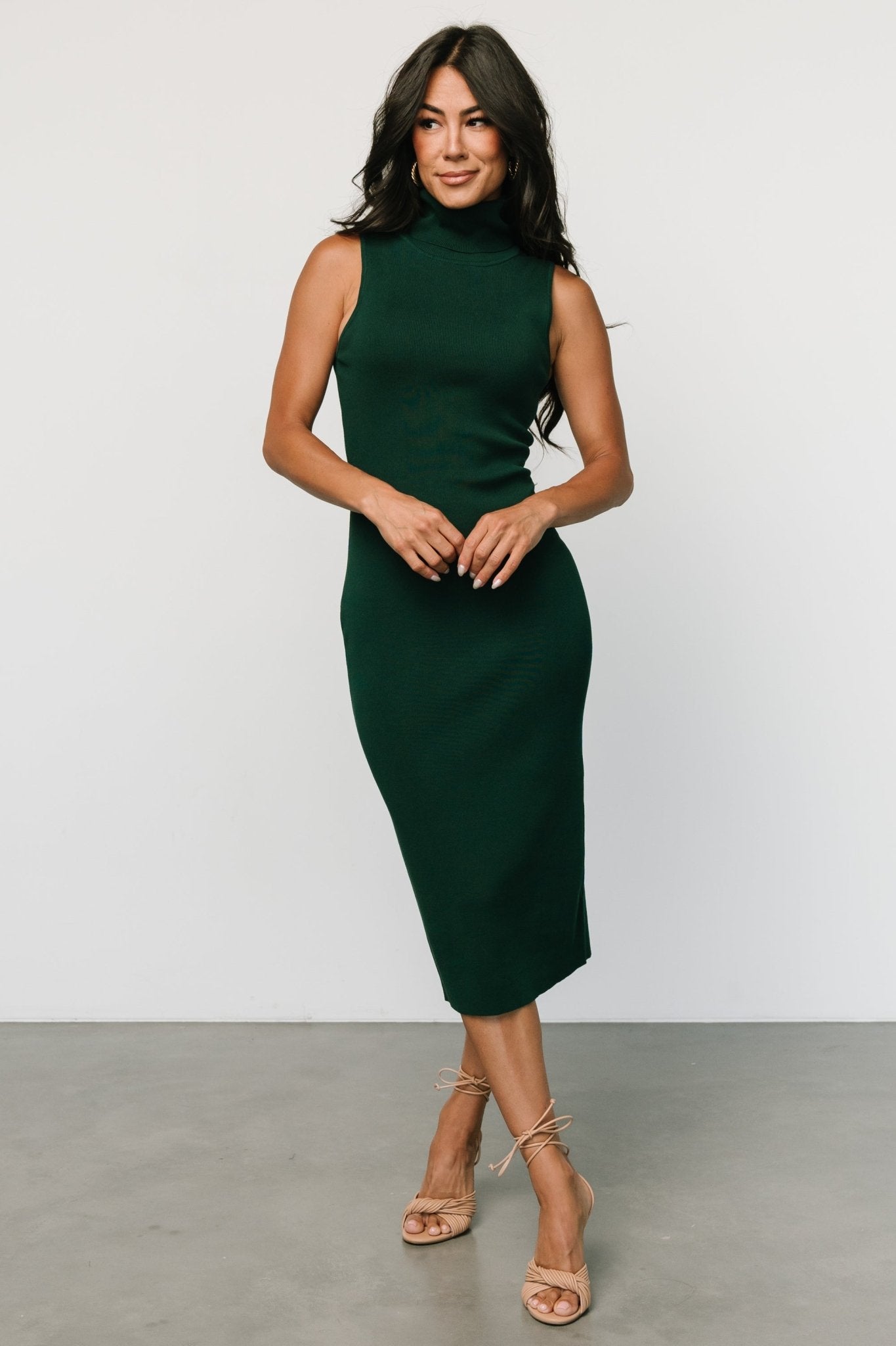 Melbourne Turtleneck Midi Dress | Emerald - Baltic Born