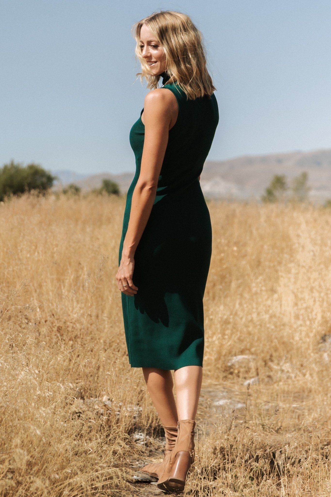 Melbourne Turtleneck Midi Dress | Emerald - Baltic Born