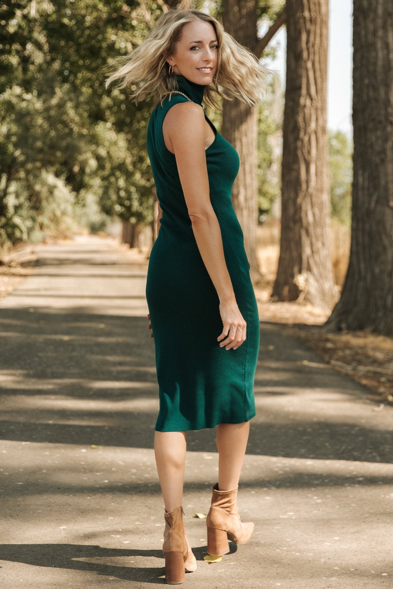 Melbourne Turtleneck Midi Dress | Emerald - Baltic Born