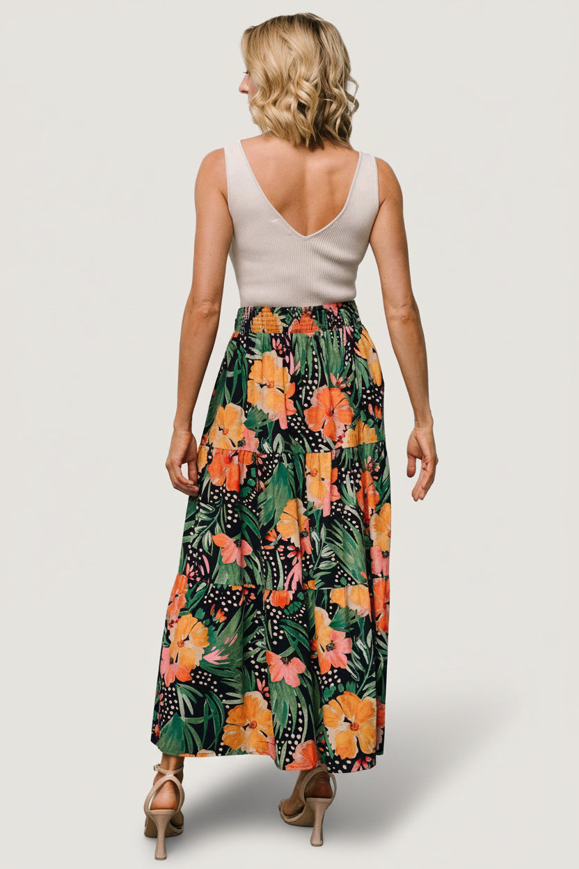 Melea Skirt | Navy Multi Floral