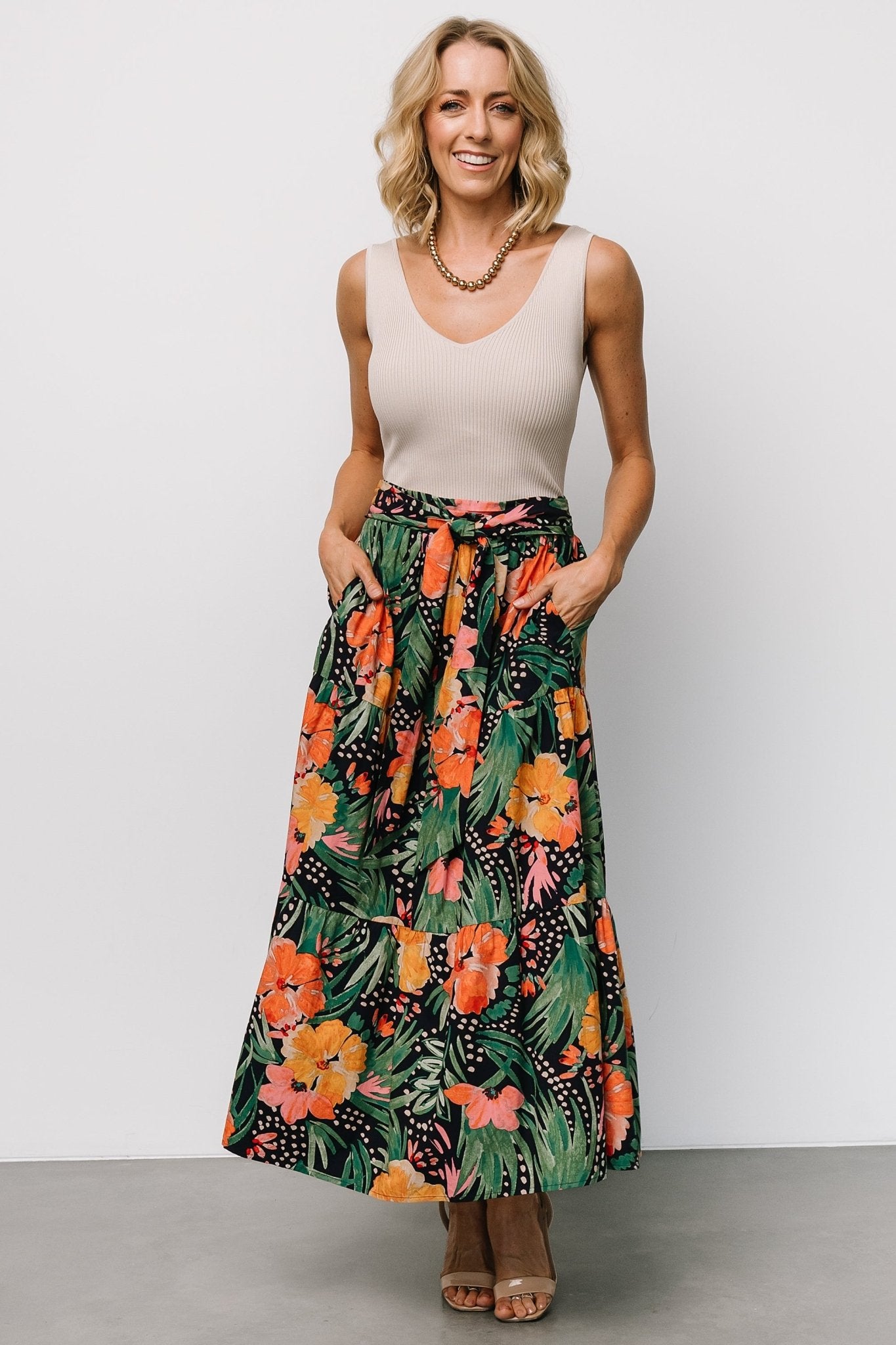 Melea Skirt | Navy Multi Floral - Baltic Born