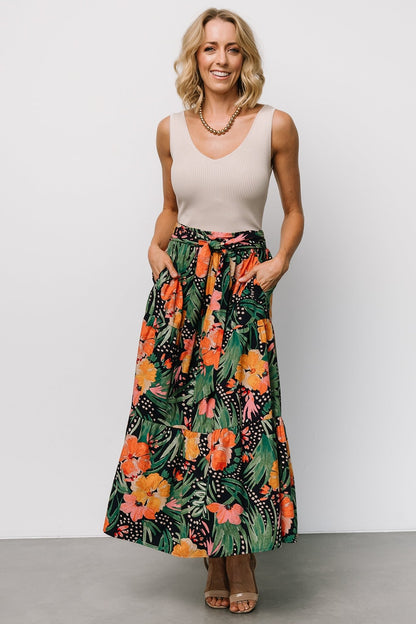 Melea Skirt | Navy Multi Floral - Baltic Born