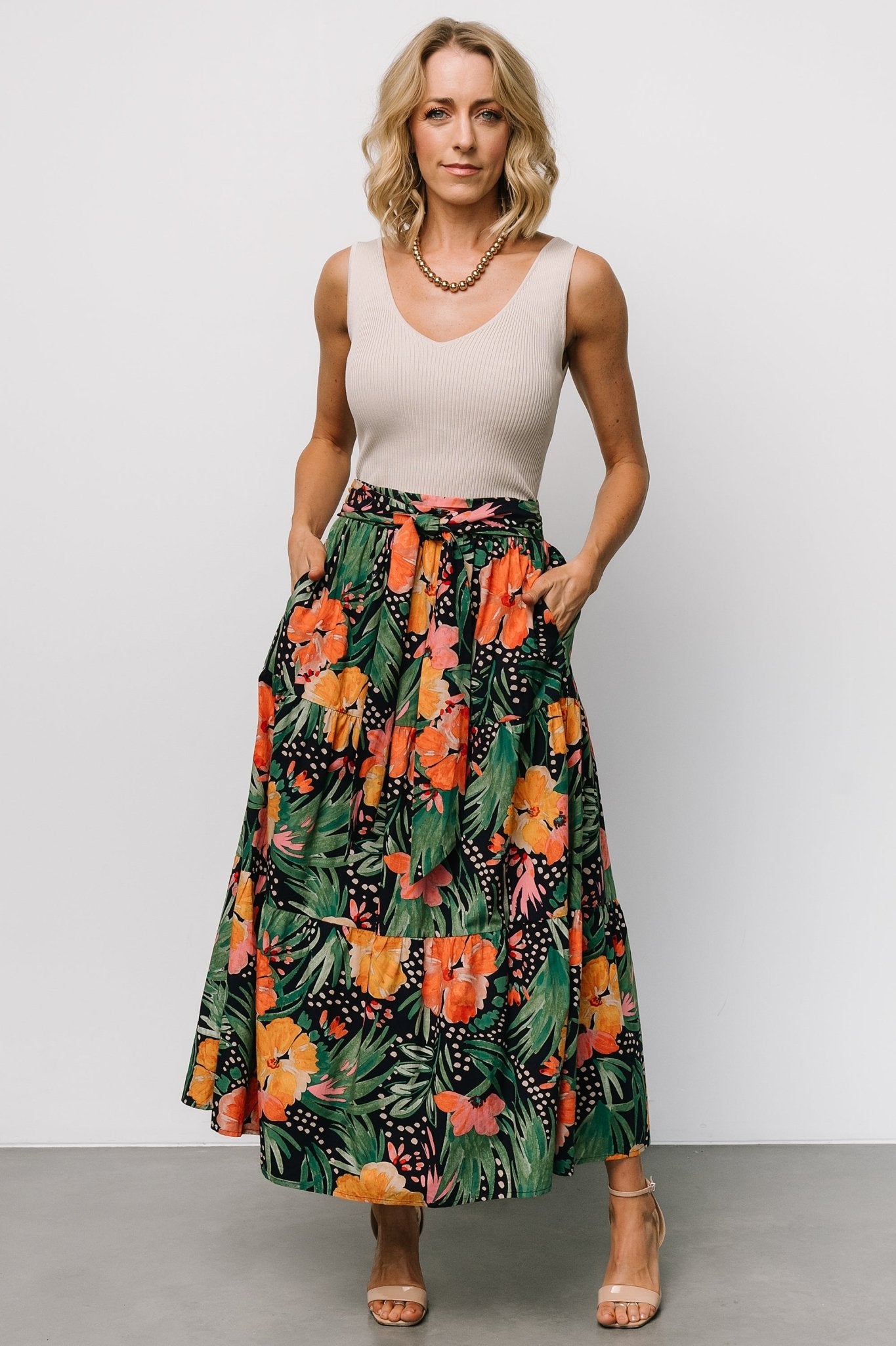 Melea Skirt | Navy Multi Floral - Baltic Born