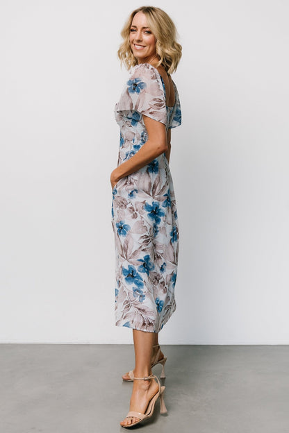 Melinda Midi Dress | Blue Floral - Baltic Born